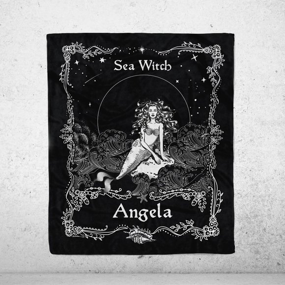 Customizable Sea Witch Tarot Card 50x60in Minky Blanket NWOT - Picture 2 of 2